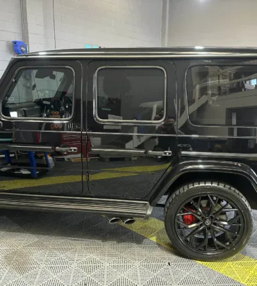 A new shape Mercedes G63 finished with premium window film. 35% on front two doors and 20% on rear section.