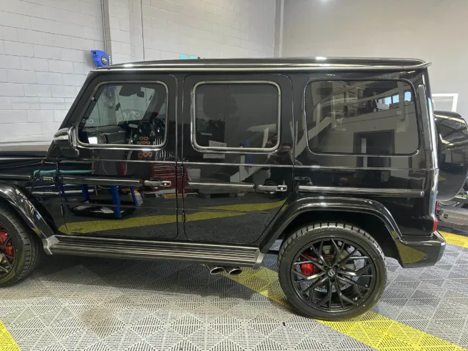 A new shape Mercedes G63 finished with premium window film. 35% on front two doors and 20% on rear section.