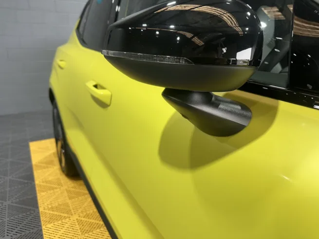 Close-up of satin PPF texture on Volvo